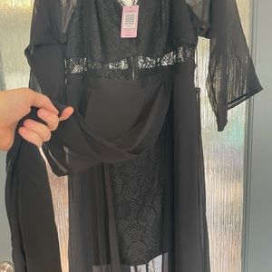 Torrid evening gown cold shoulder w/ bell sleeves